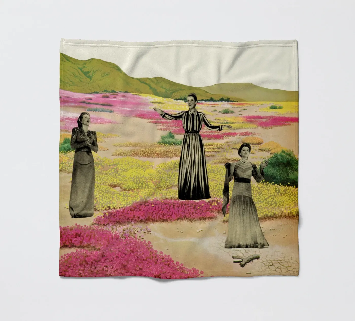 Menselijke cactussen fleecedeken van Cassia Beck Collage