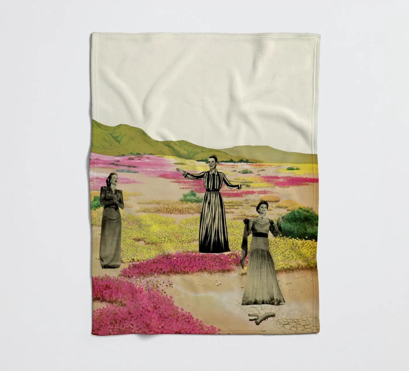 Menselijke cactussen fleecedeken van Cassia Beck Collage