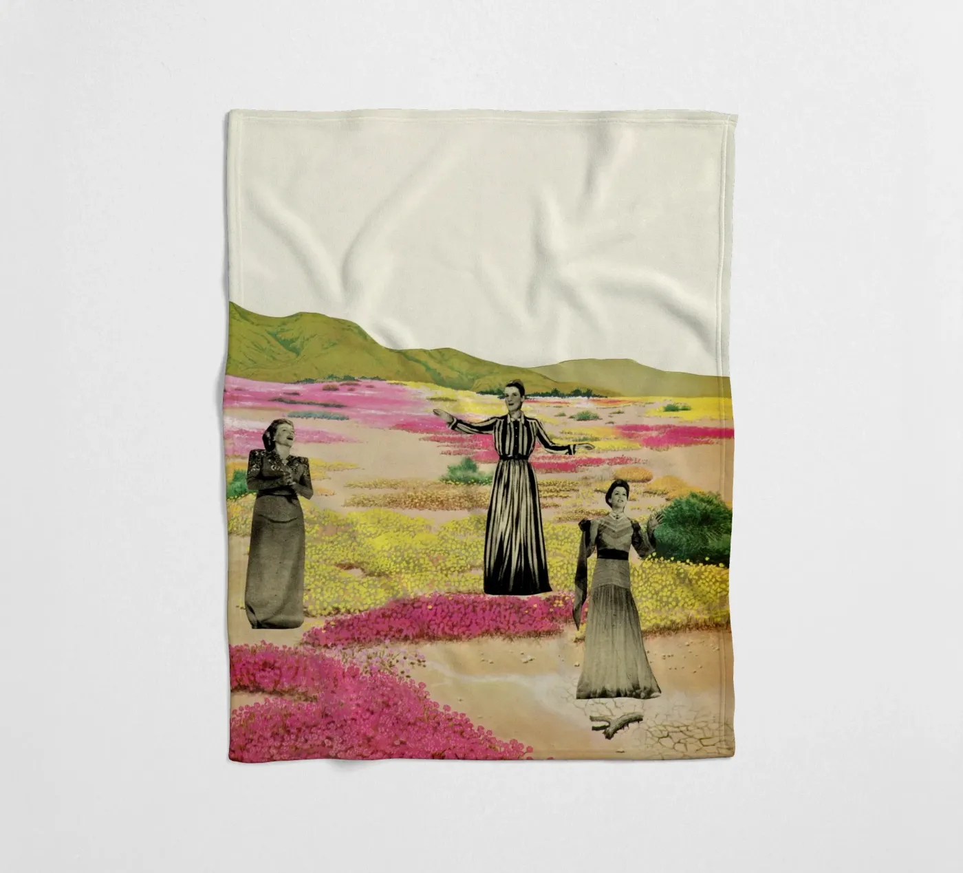 Menselijke cactussen fleecedeken van Cassia Beck Collage