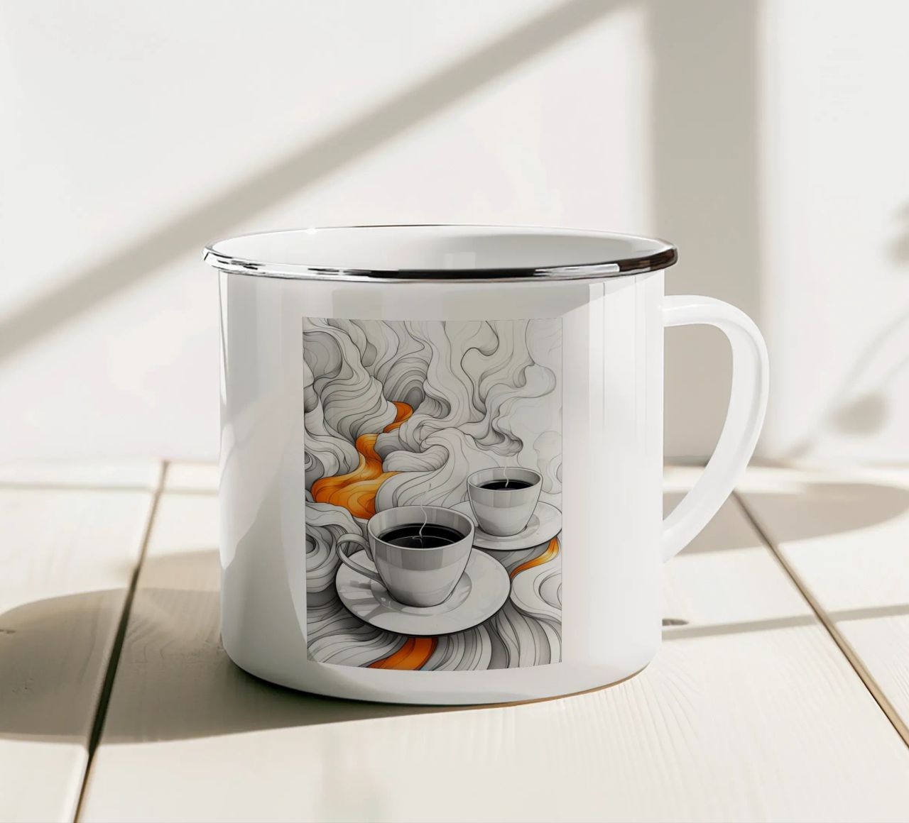 È l'ora del caffè espresso tazza in smalto da Justyna Jaszke JBJart