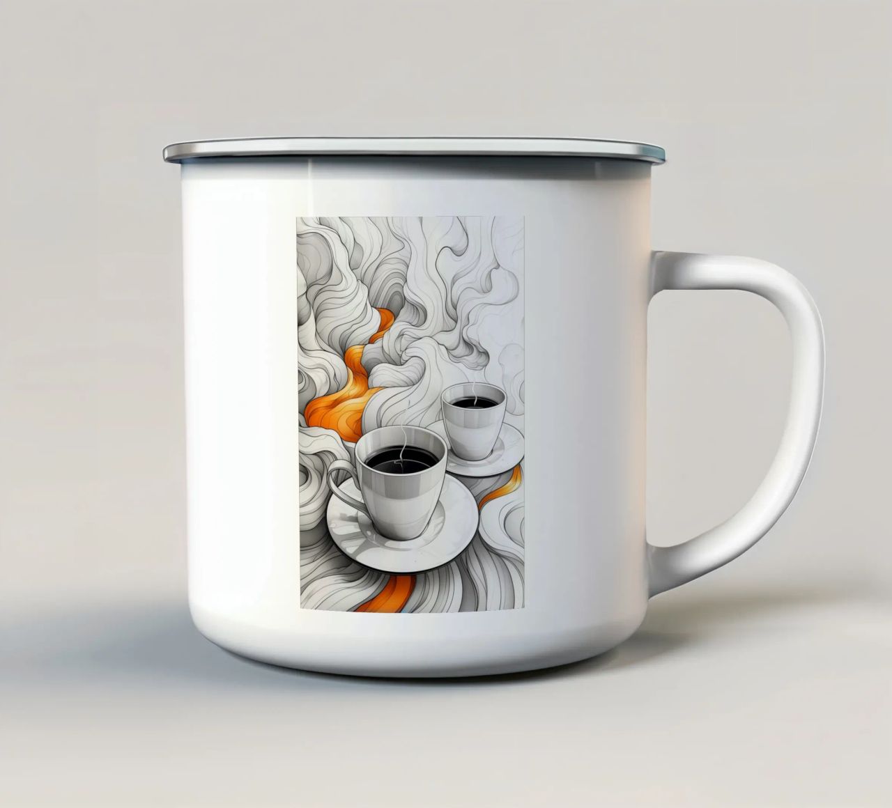 È l'ora del caffè espresso tazza in smalto da Justyna Jaszke JBJart