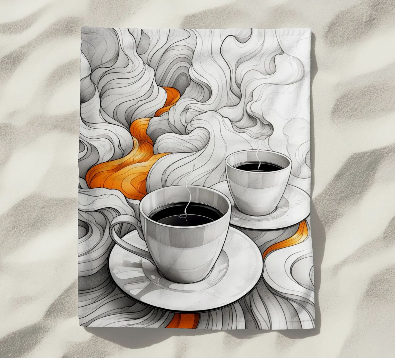 È l'ora del caffè espresso telo mare da Justyna Jaszke JBJart