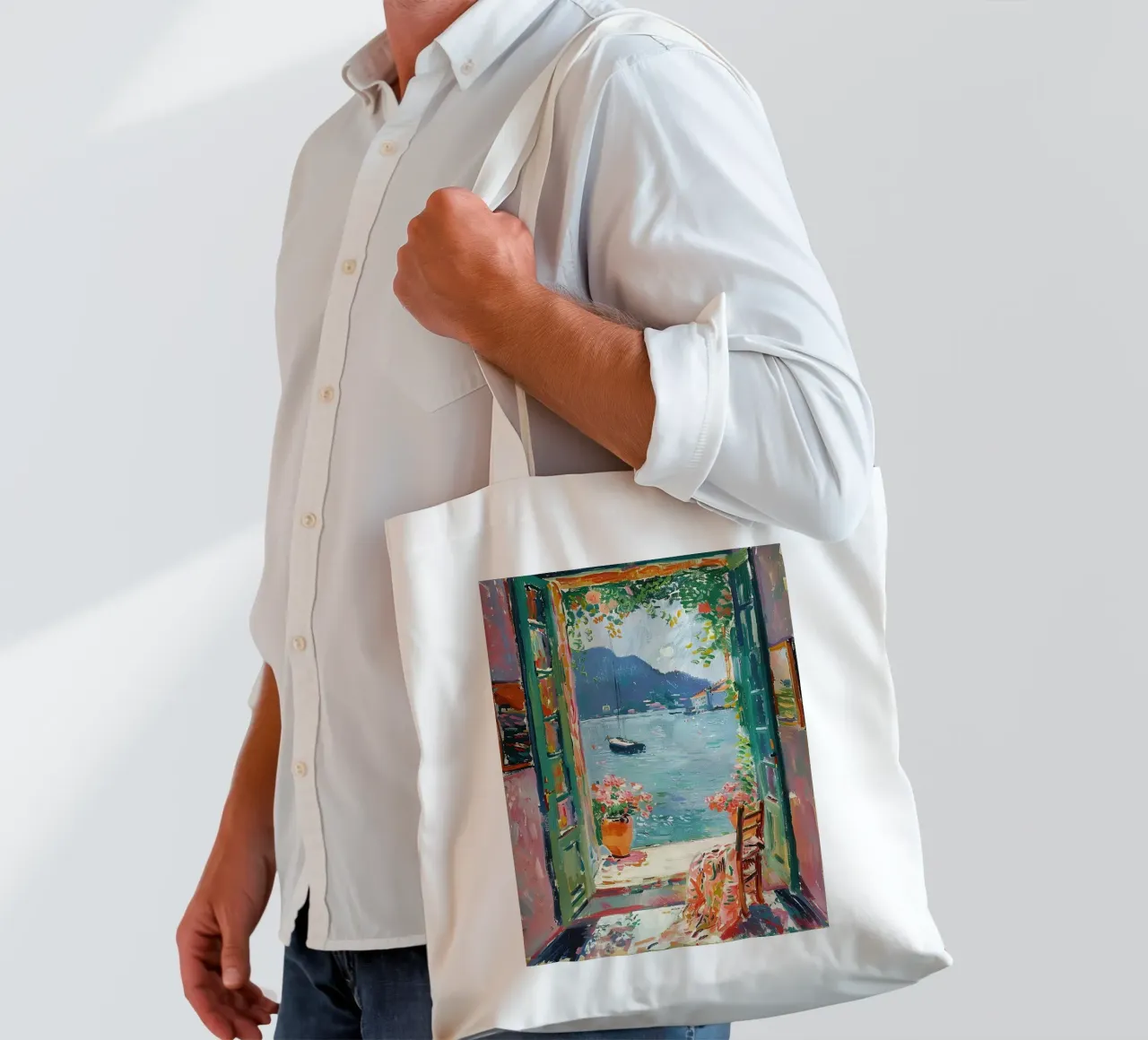 Riflessi nella brezza borsa in juta da Nikis Art Studio