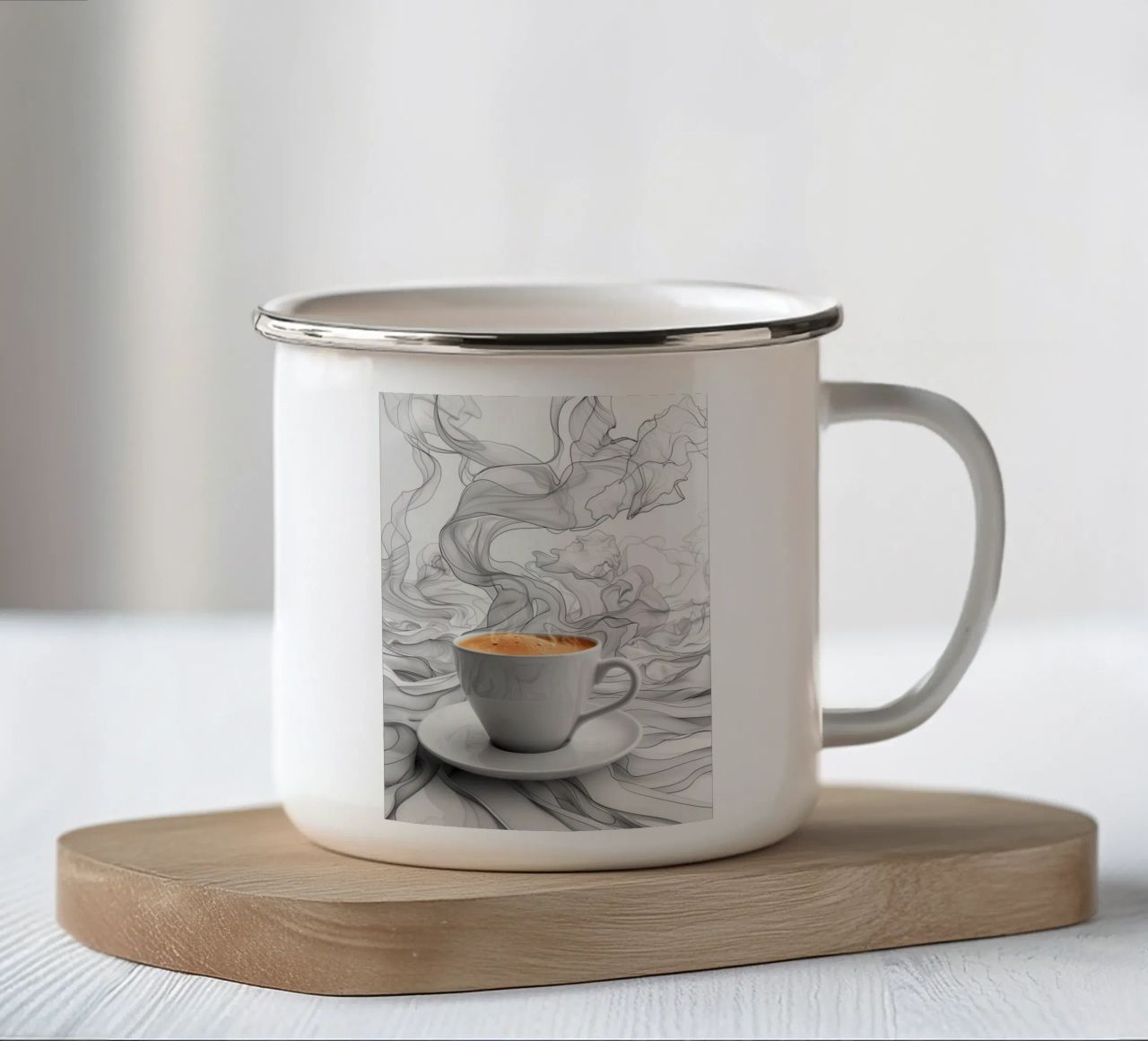 È l'ora del caffè espresso tazza in smalto da Justyna Jaszke JBJart