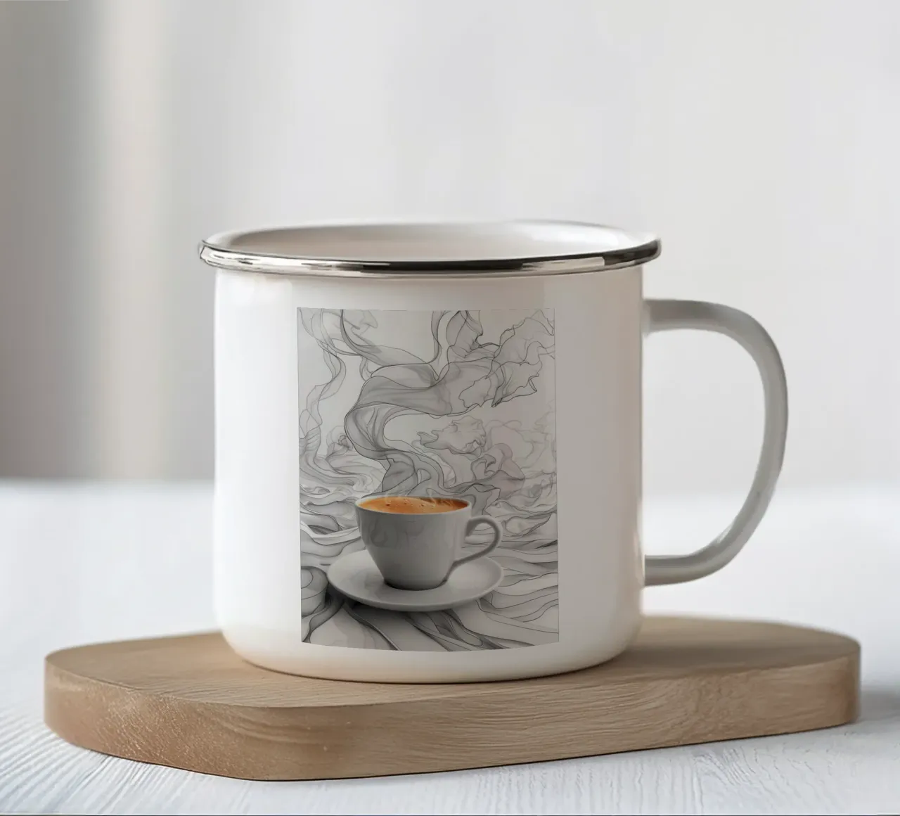 Es ist Kaffeezeit Expresso Emaille Tasse von Justyna Jaszke JBJart