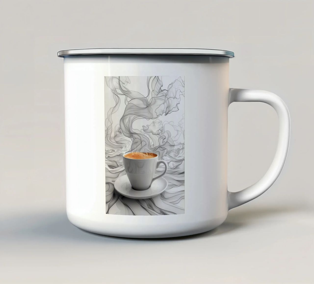 È l'ora del caffè espresso tazza in smalto da Justyna Jaszke JBJart