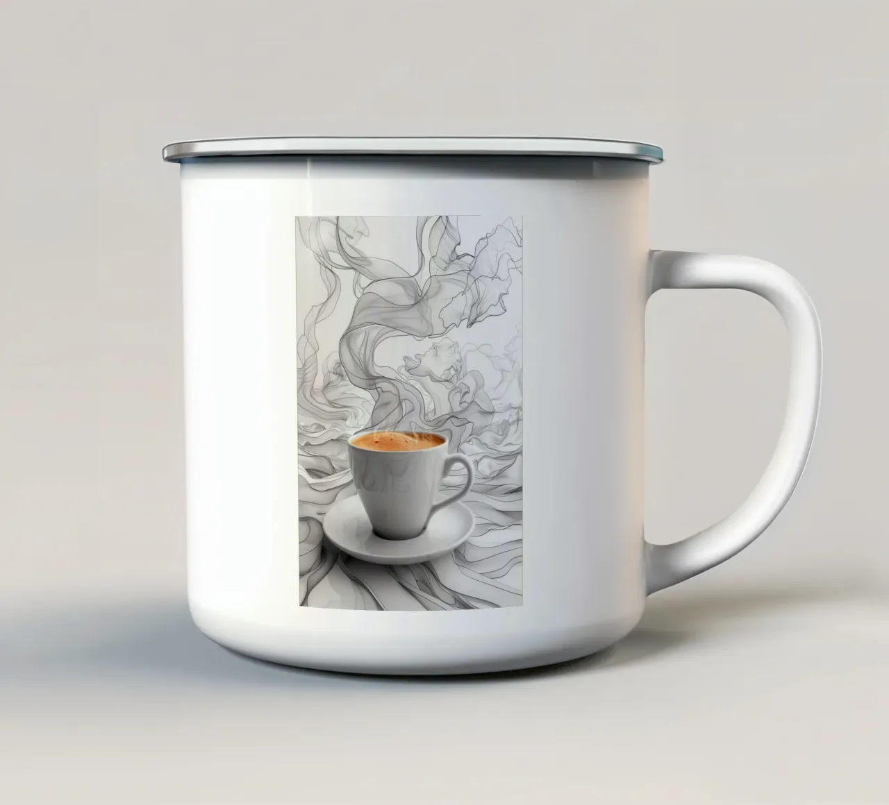 È l'ora del caffè espresso tazza in smalto da Justyna Jaszke JBJart