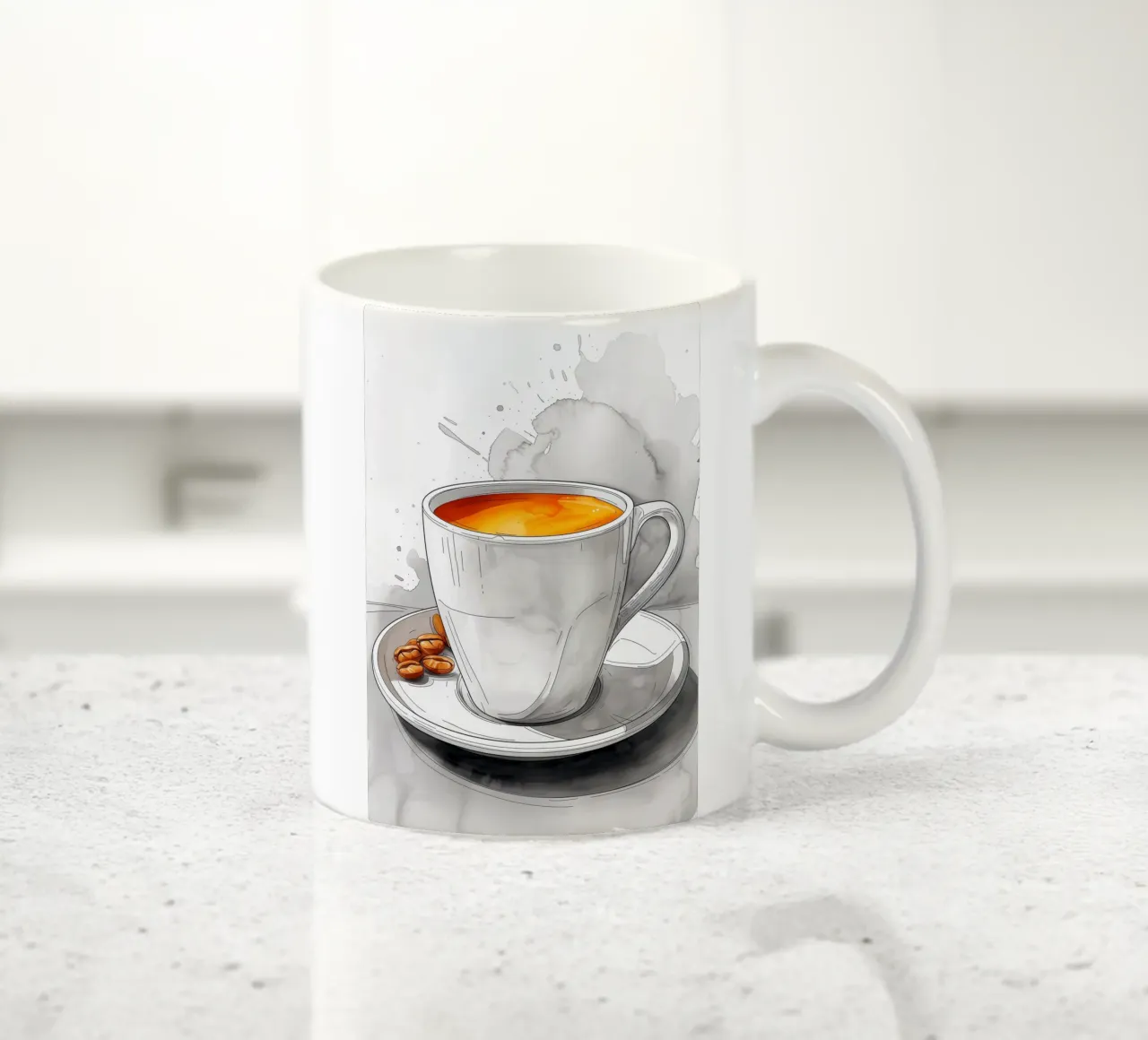 Es ist Kaffeezeit Keramik Tasse von Justyna Jaszke JBJart