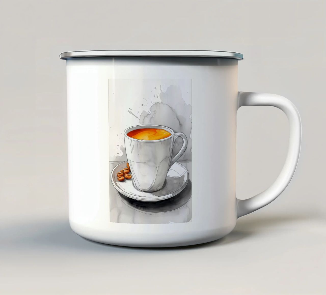 È l'ora del caffè tazza in smalto da Justyna Jaszke JBJart