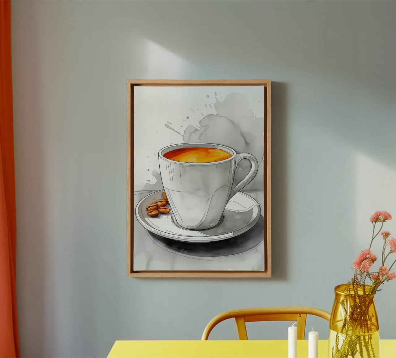 È l'ora del caffè tela con Cornice a cassetta da Justyna Jaszke JBJart