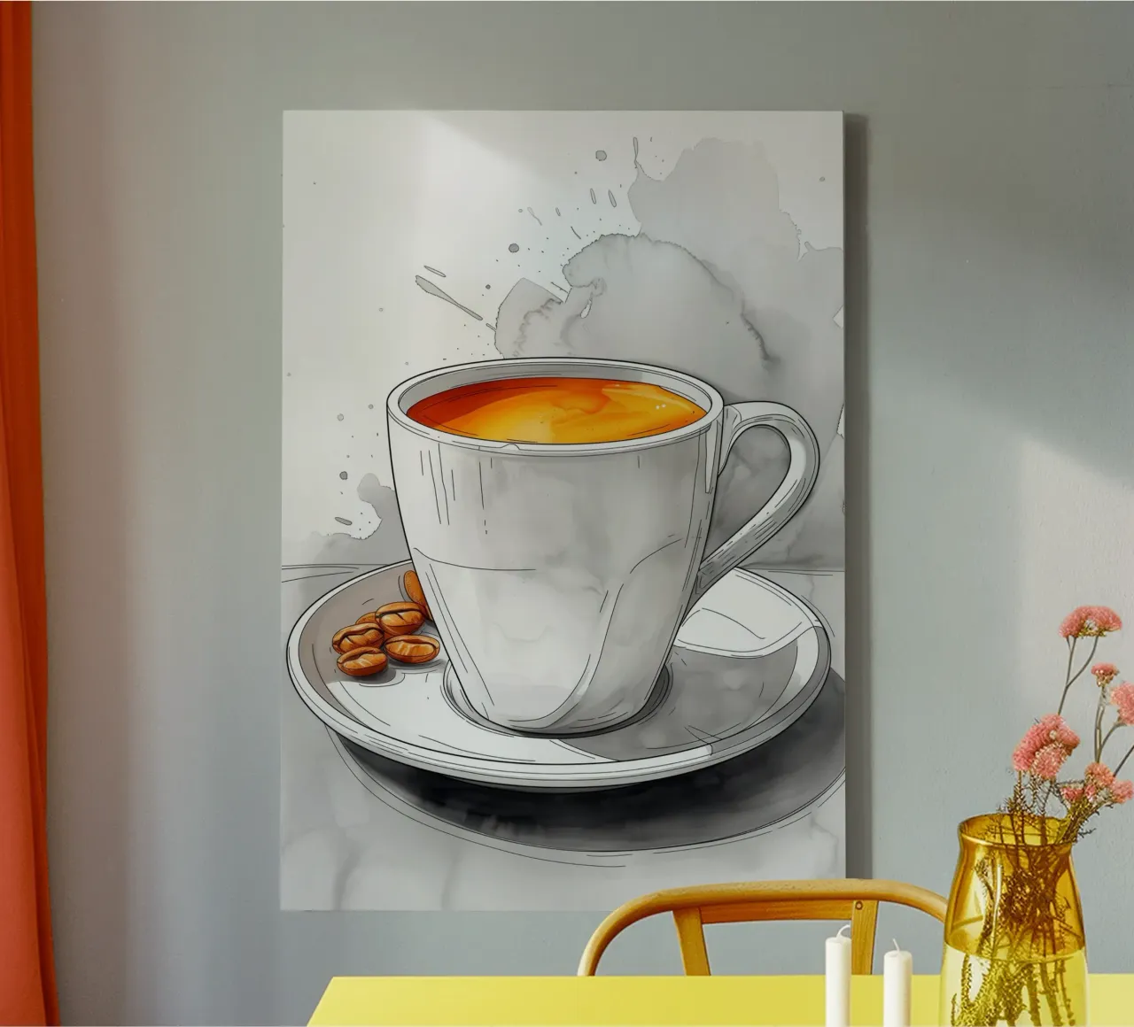 È l'ora del caffè tela con Cornice a cassetta da Justyna Jaszke JBJart