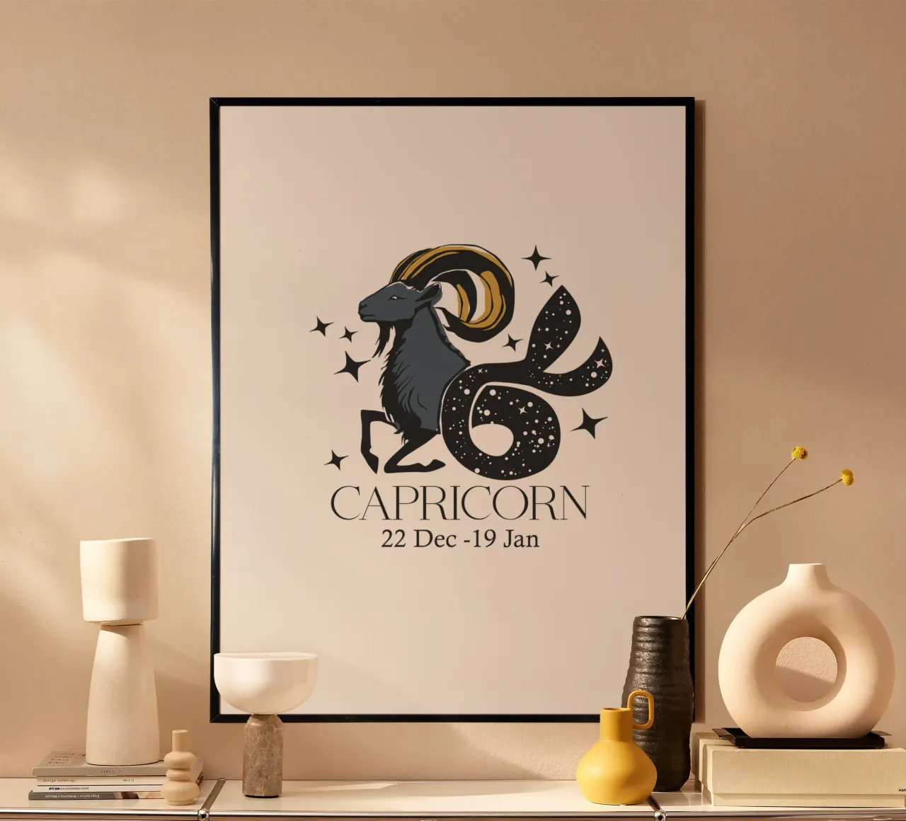 Capricorn Retro Design carta hahnemühle da Indigo Rain