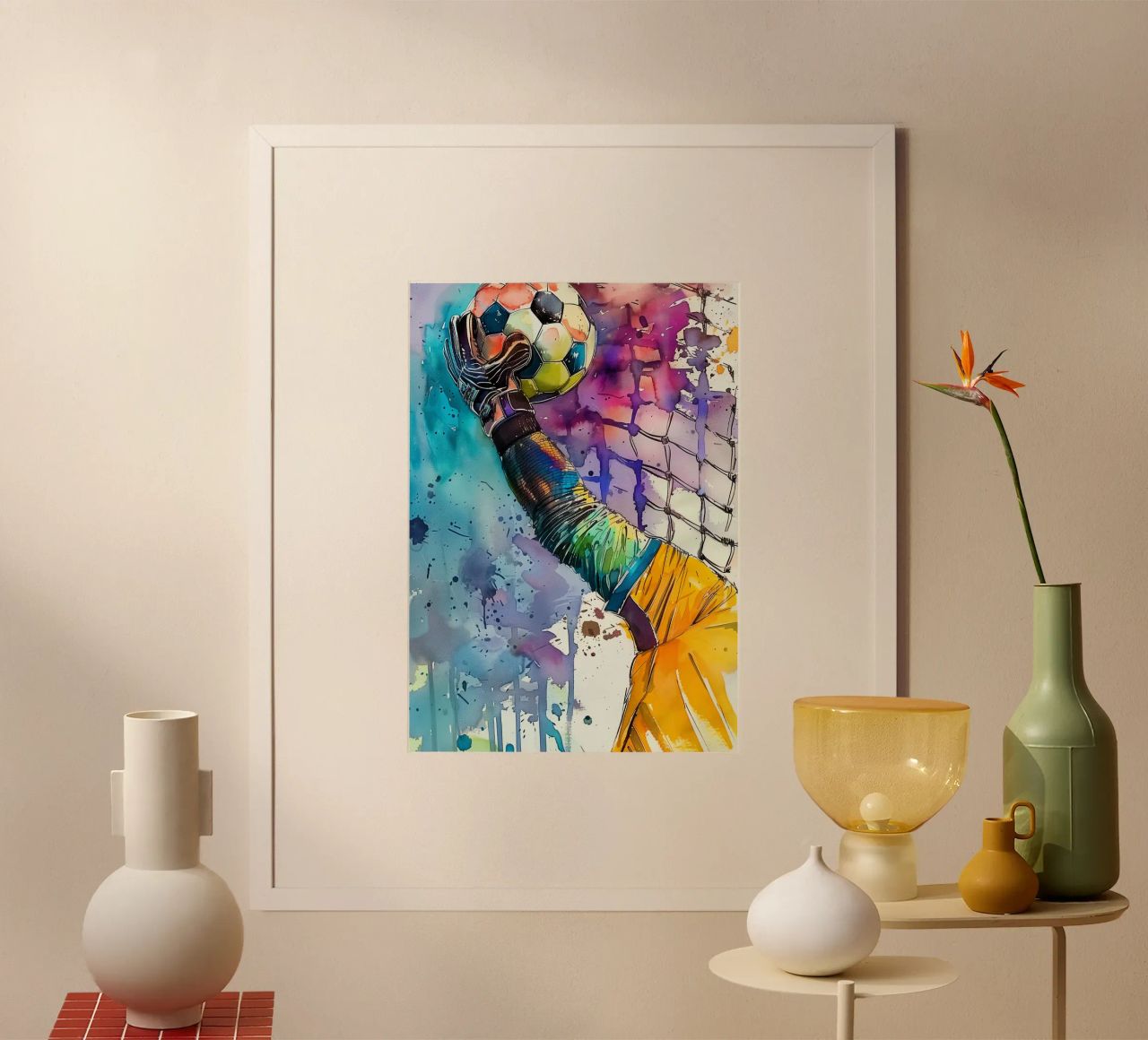 Gardien de but joueur de football art sportif poster de Justyna Jaszke JBJart
