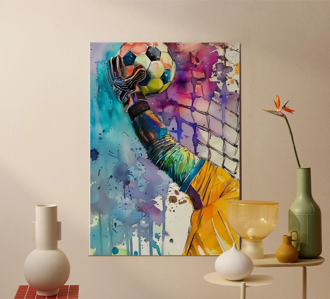 Gardien de but joueur de football art sportif poster de Justyna Jaszke JBJart