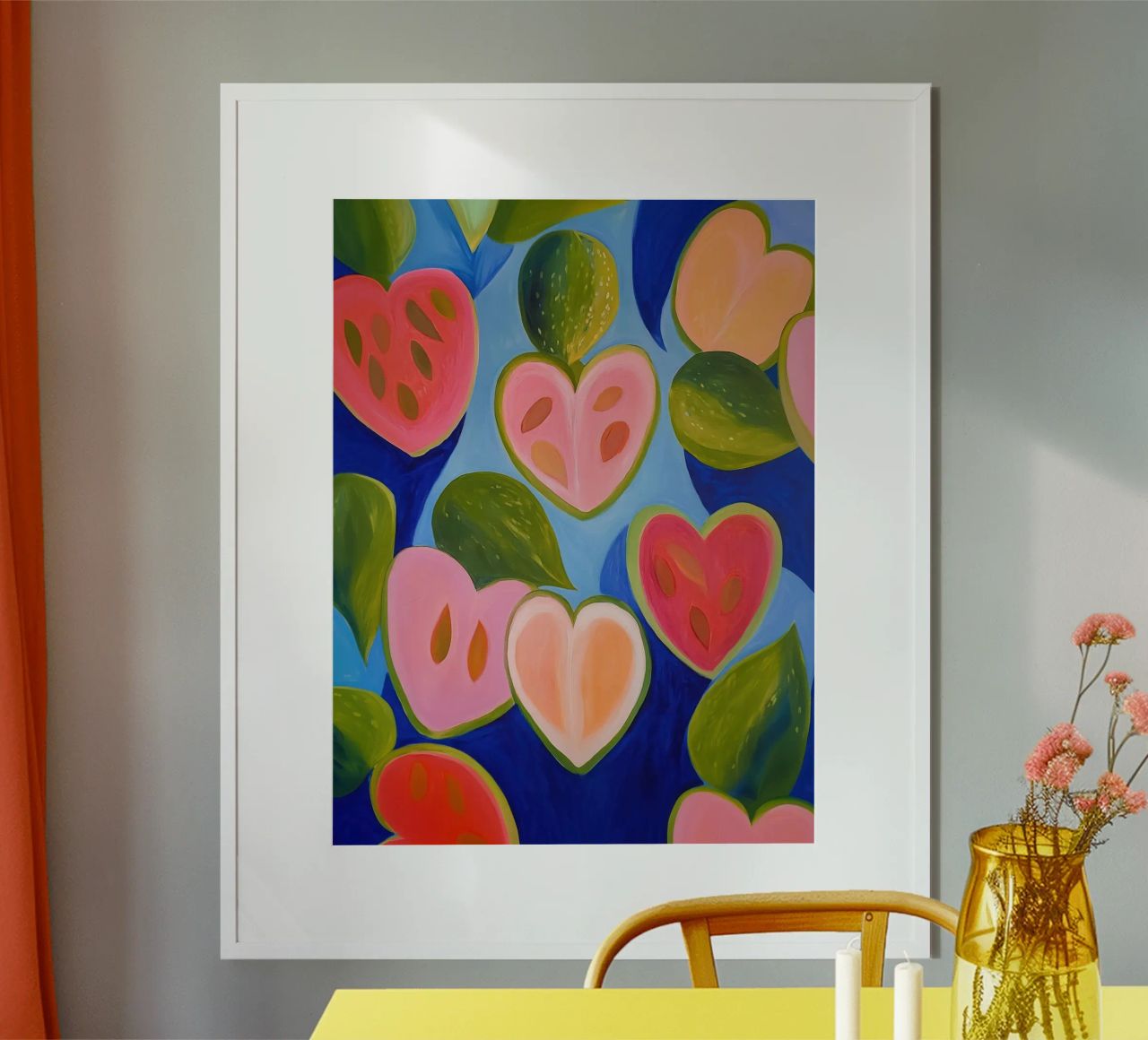Colourful heart fruits poster by Autofocus