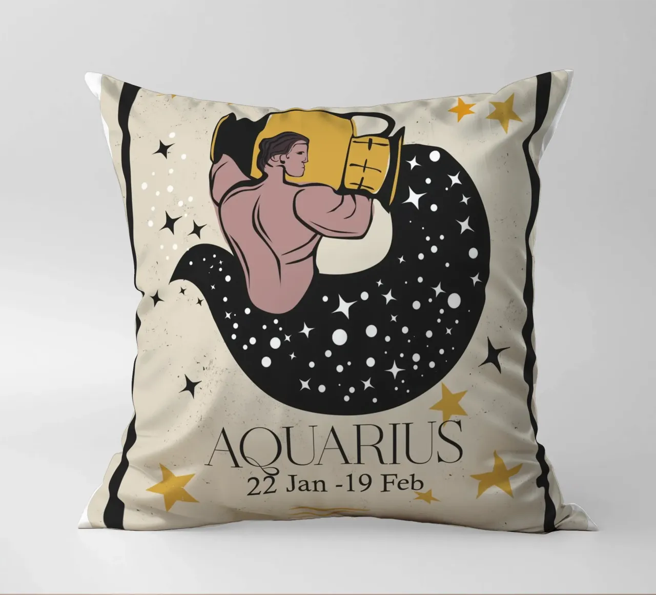 Aquarius Retro decorative cushion by Indigo Rain