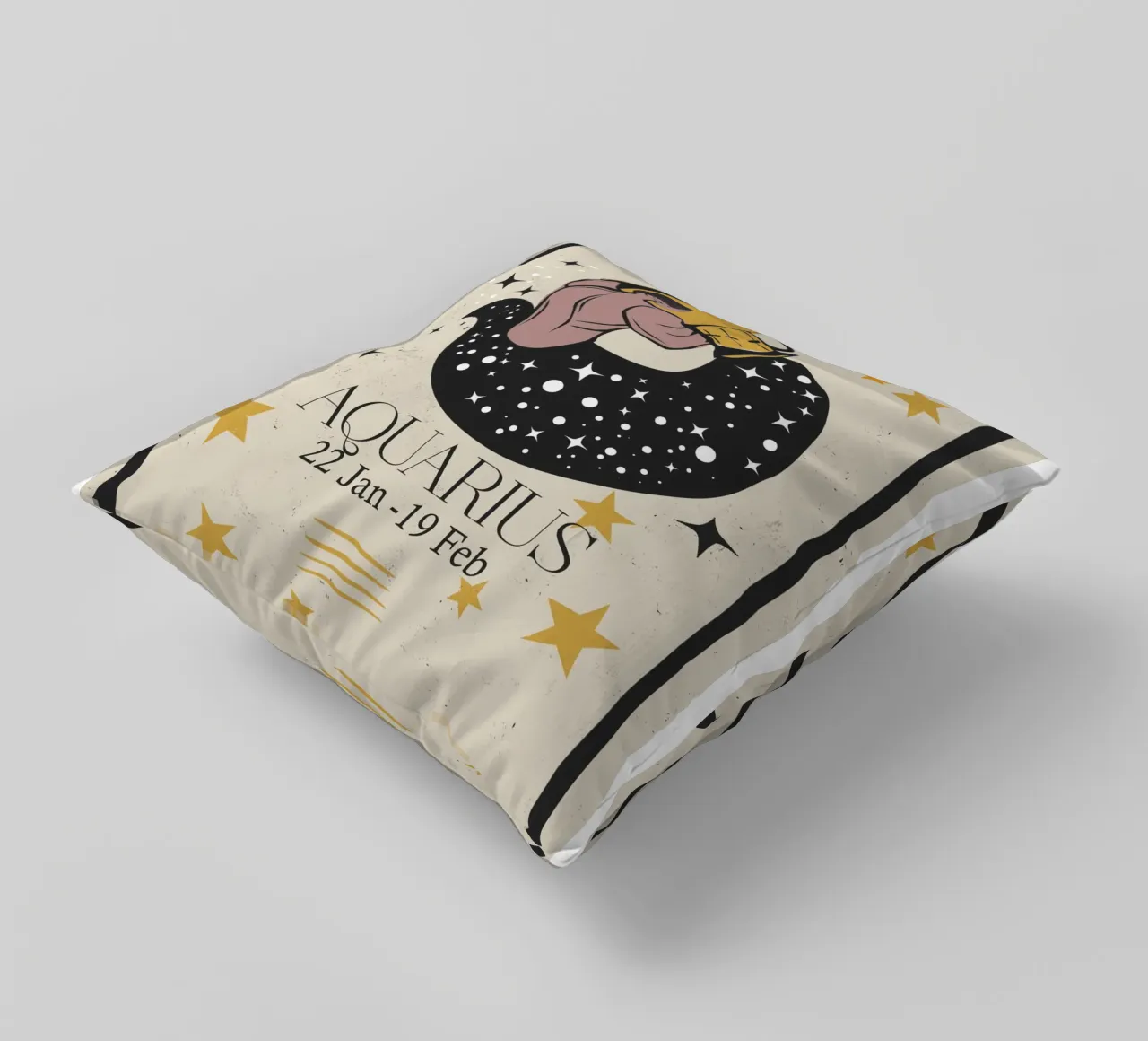 Aquarius Retro decorative cushion by Indigo Rain