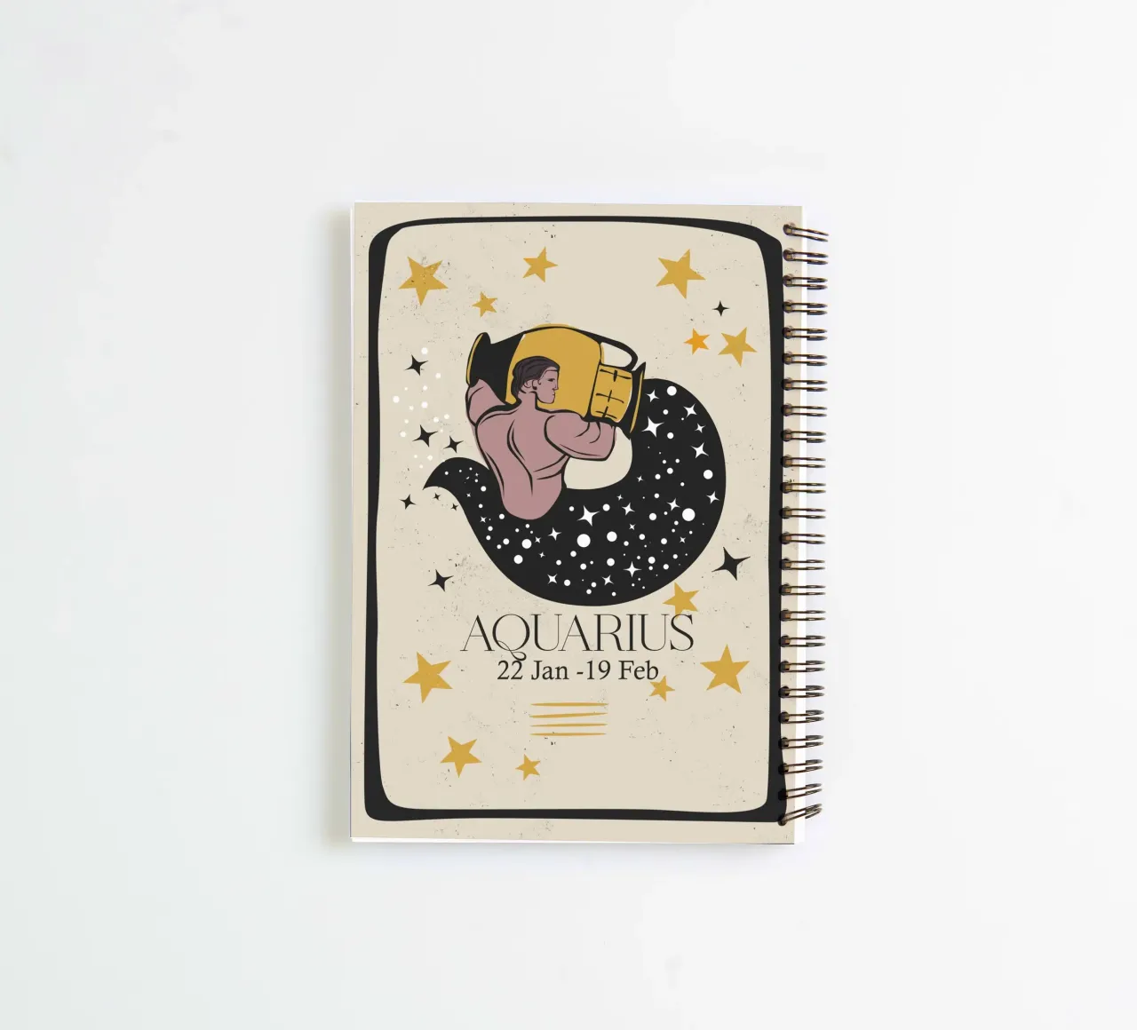 Aquarius Retro spiral notebook by Indigo Rain
