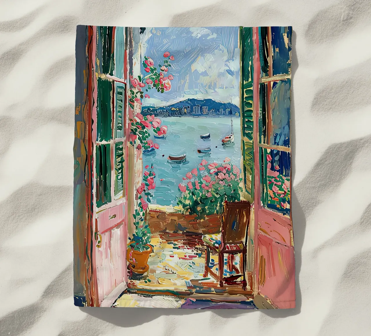 Matisse inspiriert Open Window "Light’s Open Invitation" Strandtuch von ArtByNiki