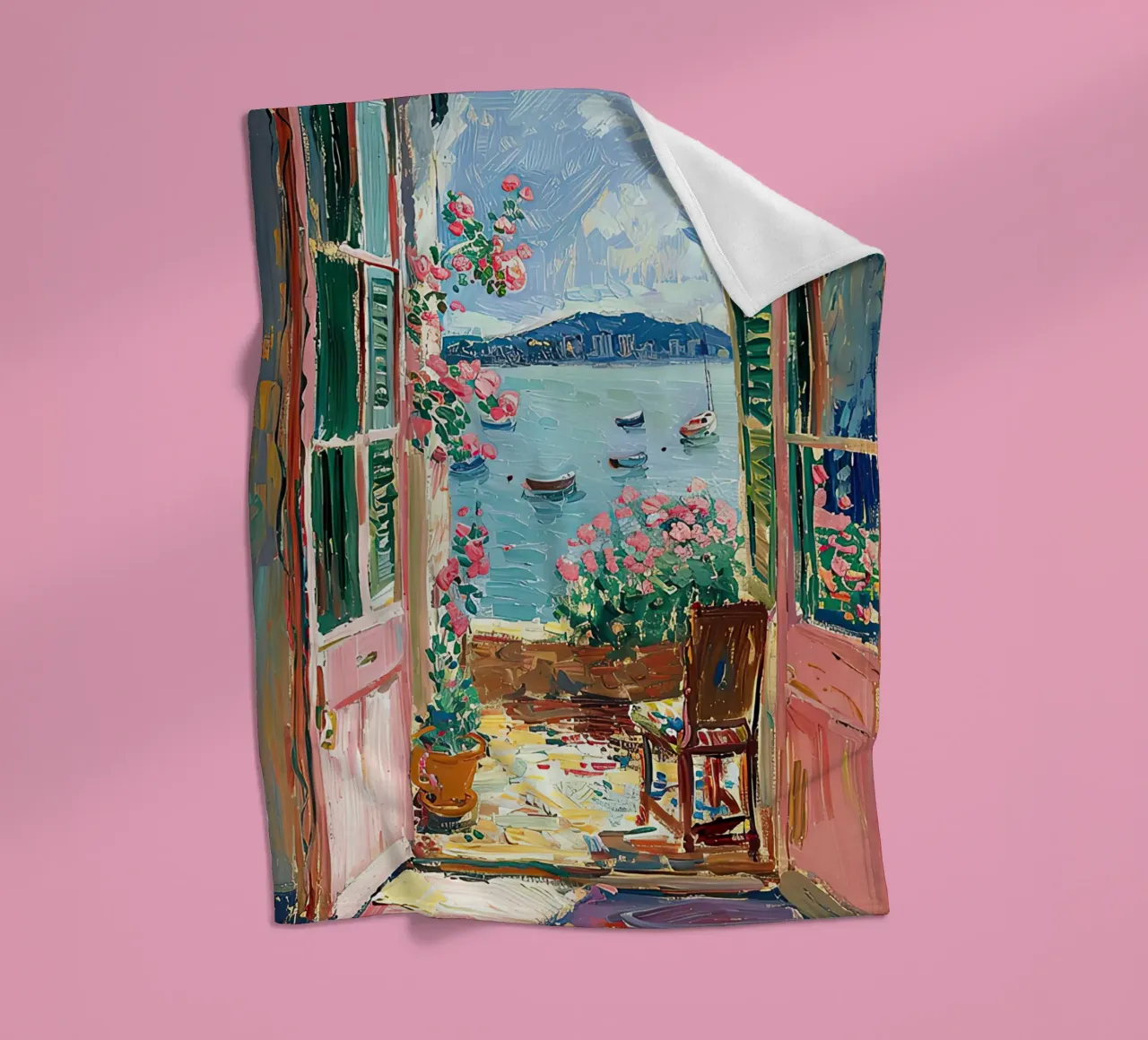Matisse inspiriert Open Window "Light’s Open Invitation" Fleecedecke von ArtByNiki