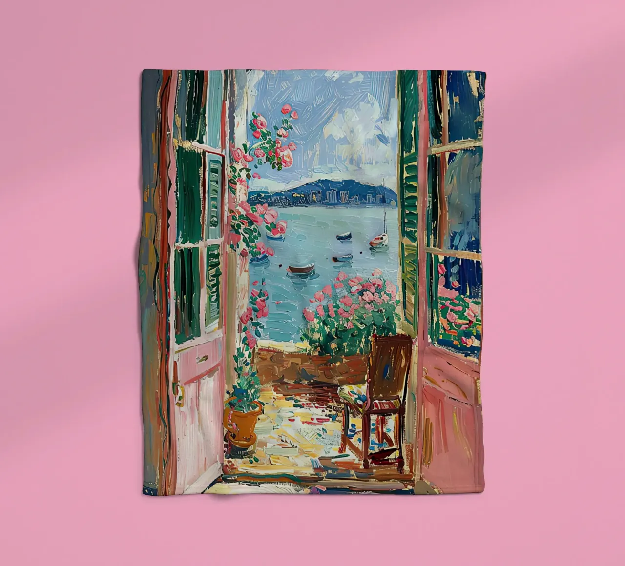 Matisse inspiriert Open Window "Light’s Open Invitation" Fleecedecke von ArtByNiki
