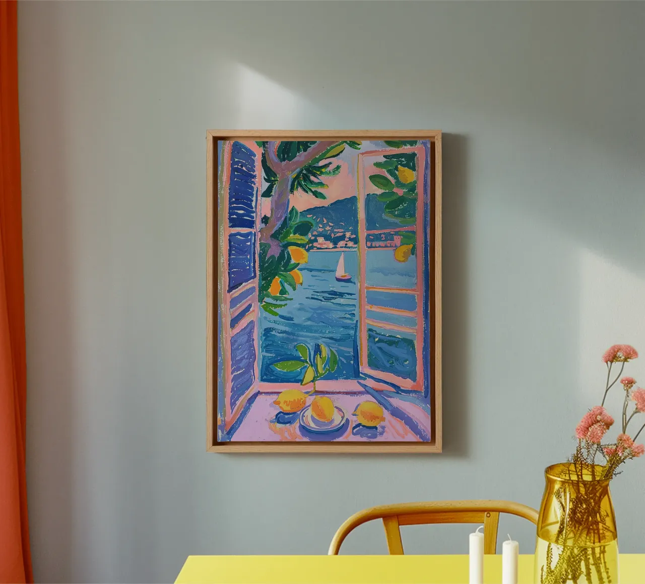 Matisse inspiriert "Durch den Rahmen des Künstlers" Leinwand mit Schattenfugenrahmen von ArtByNiki