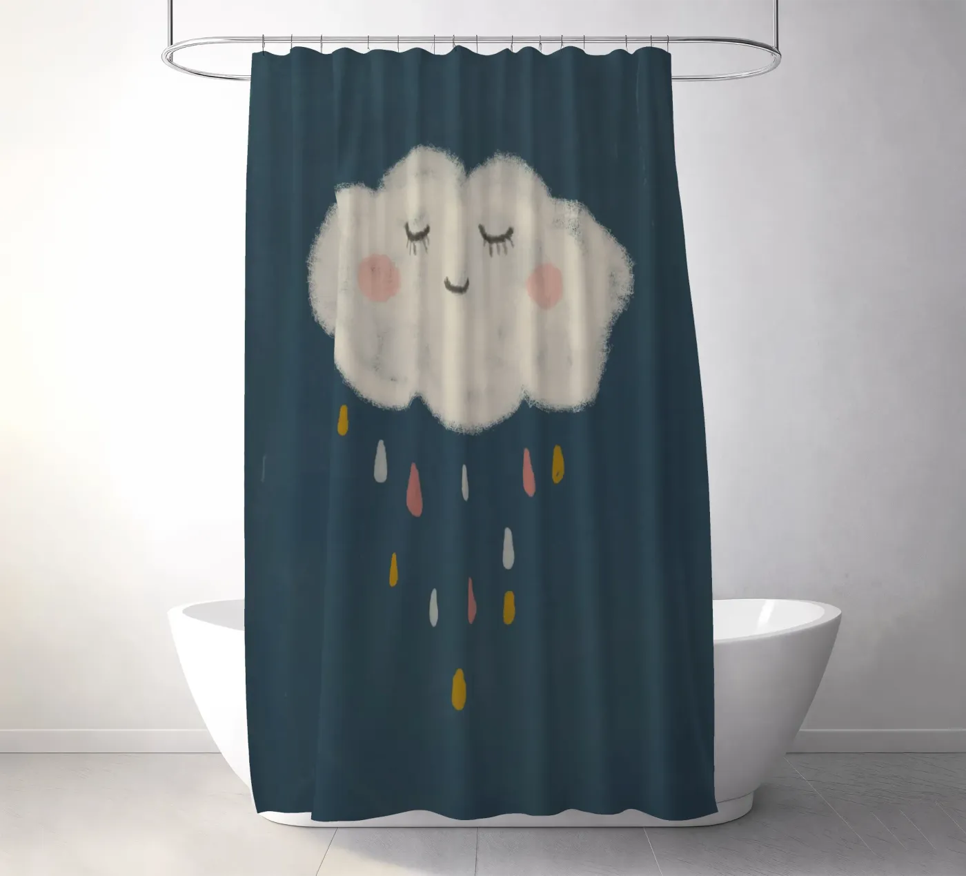 Cloud shower curtain by Indigo Rain