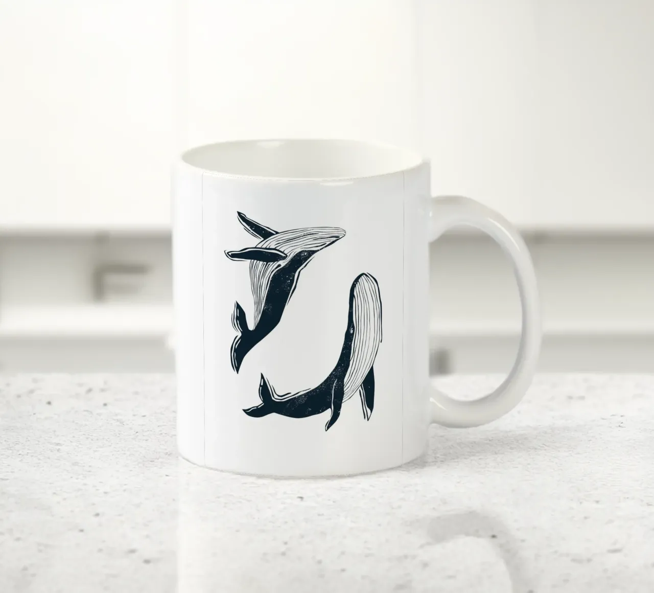 Balene tazza in ceramica da Indigo Rain