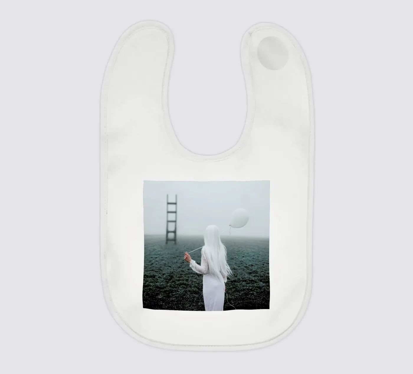 All White baby bib by Jovana Rikalo