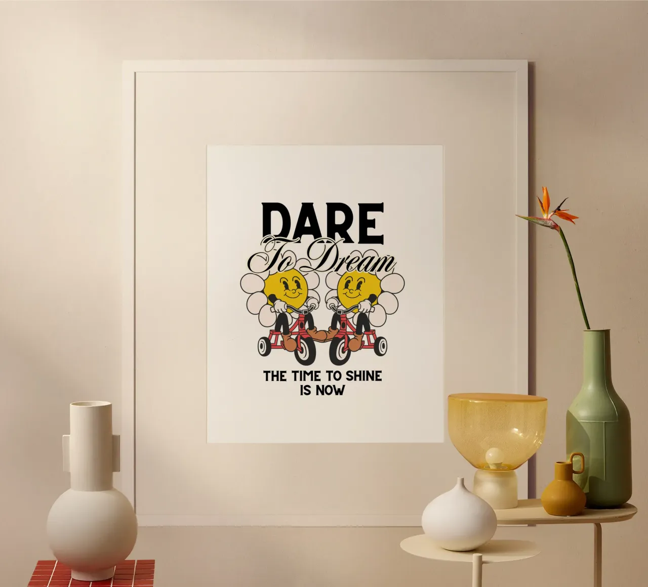 DARE TO DREAM poster con telaio in plastica da Einfach Uebel