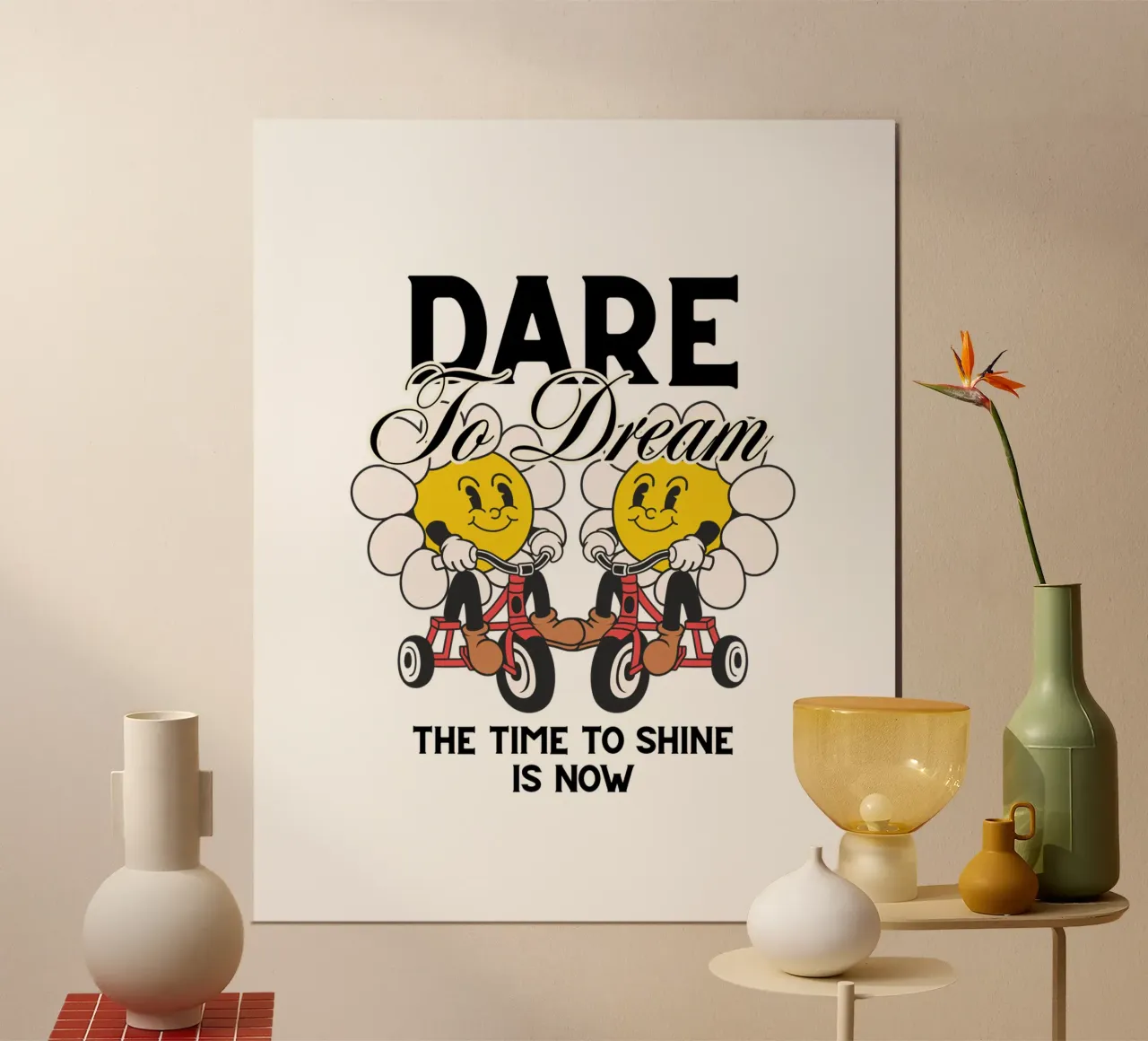 DARE TO DREAM poster con telaio in plastica da Einfach Uebel