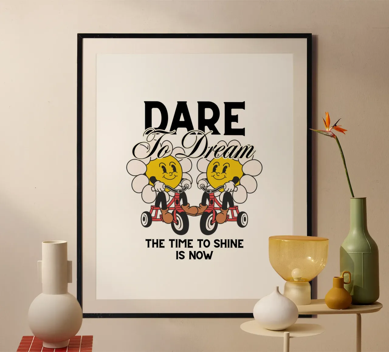 DARE TO DREAM poster con telaio in plastica da Einfach Uebel
