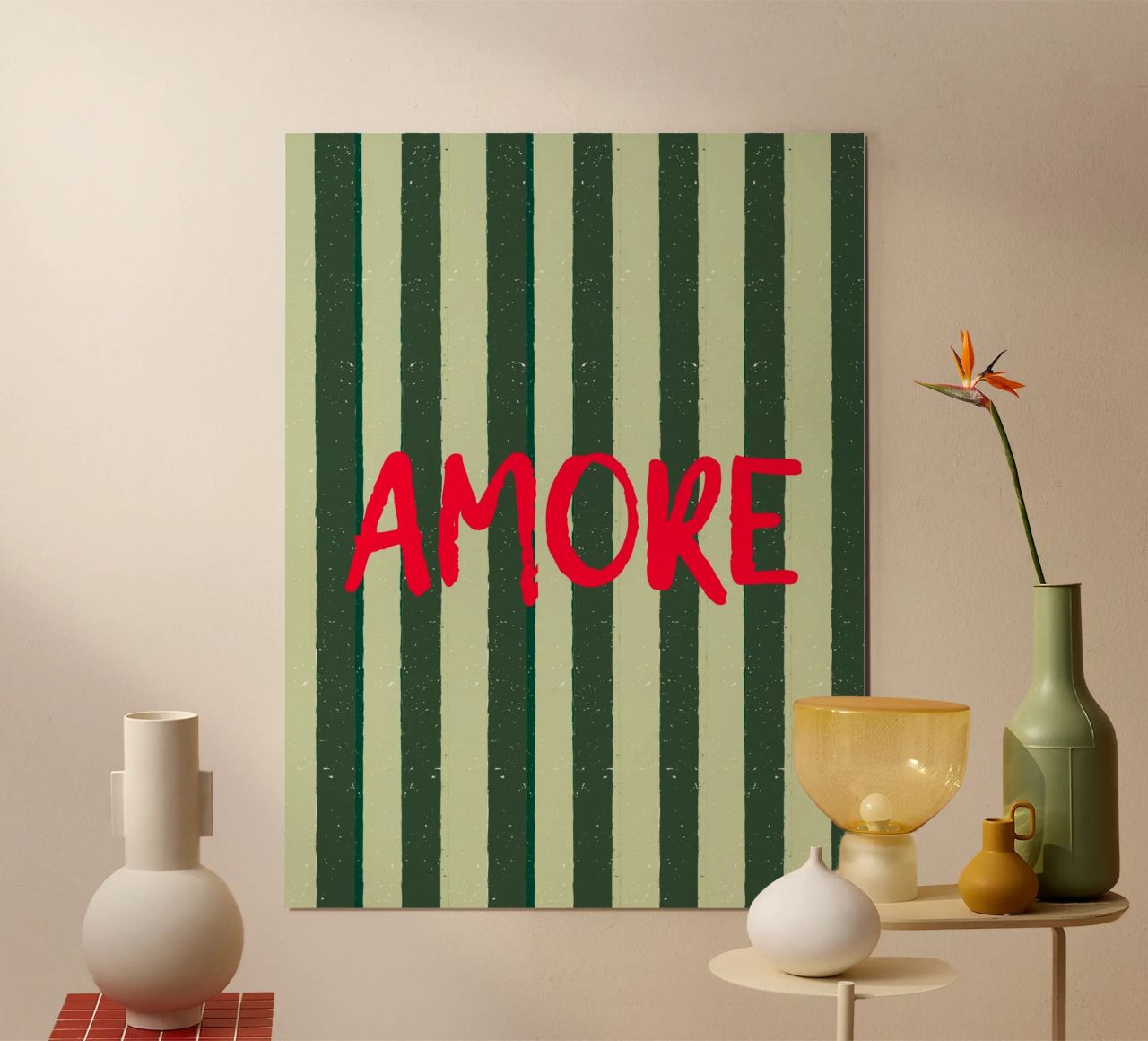 AMORE poster with wooden frame by ArtDesign by KBK