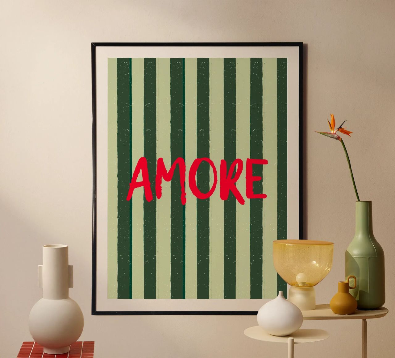 AMORE poster with wooden frame by ArtDesign by KBK