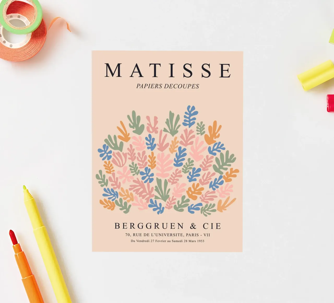 Abstract Matisse Design - Colourful Modern Art sticker by Whole©