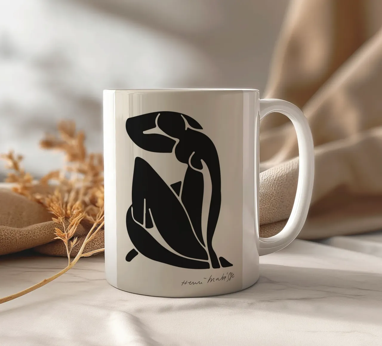 Minimalist figure - Elegant Matisse art ceramic mug by Whole©