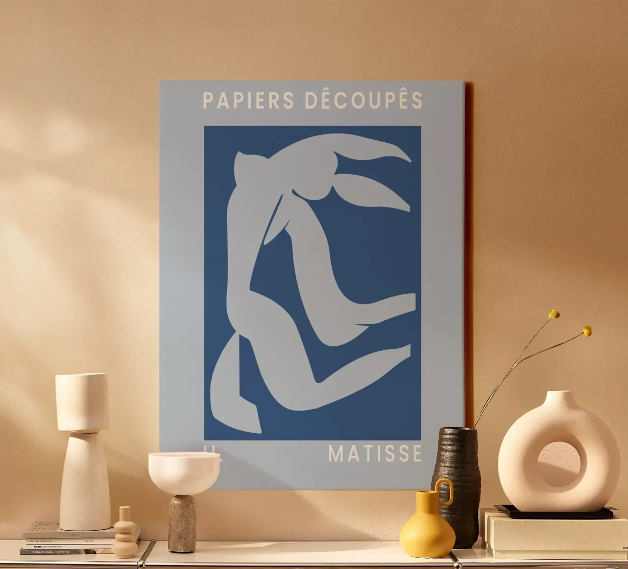 Abstracte kunst figuur - Matisse stijl ontwerp canvas met Baklijst van Whole©