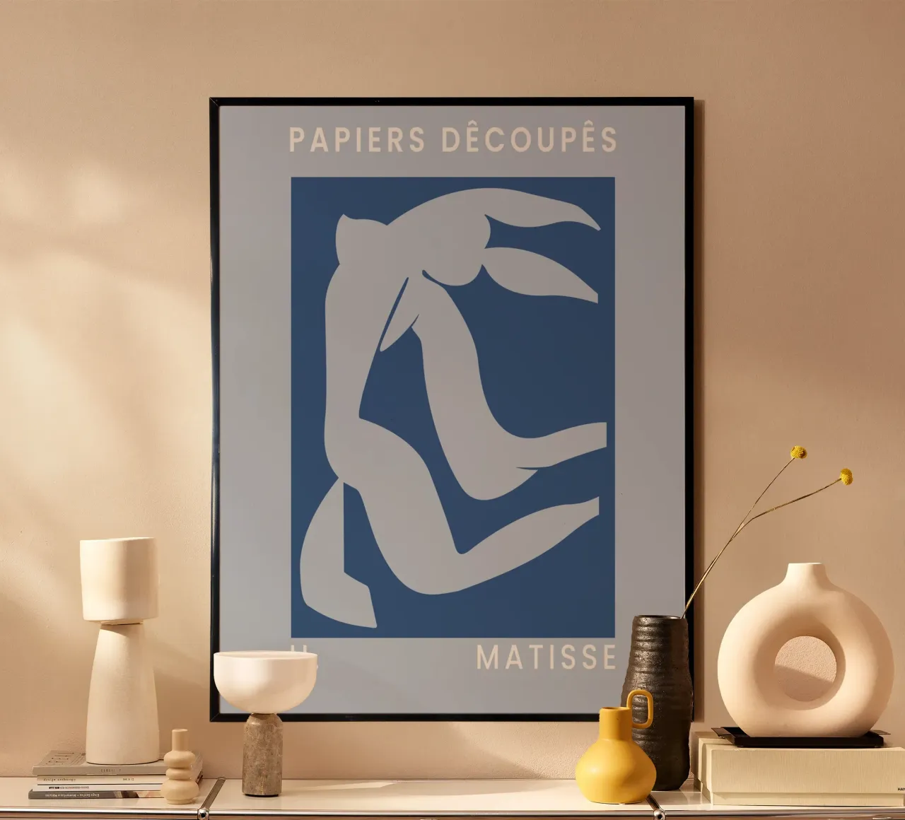 Abstracte kunst figuur - Matisse stijl ontwerp poster met kunststof frame van Whole©