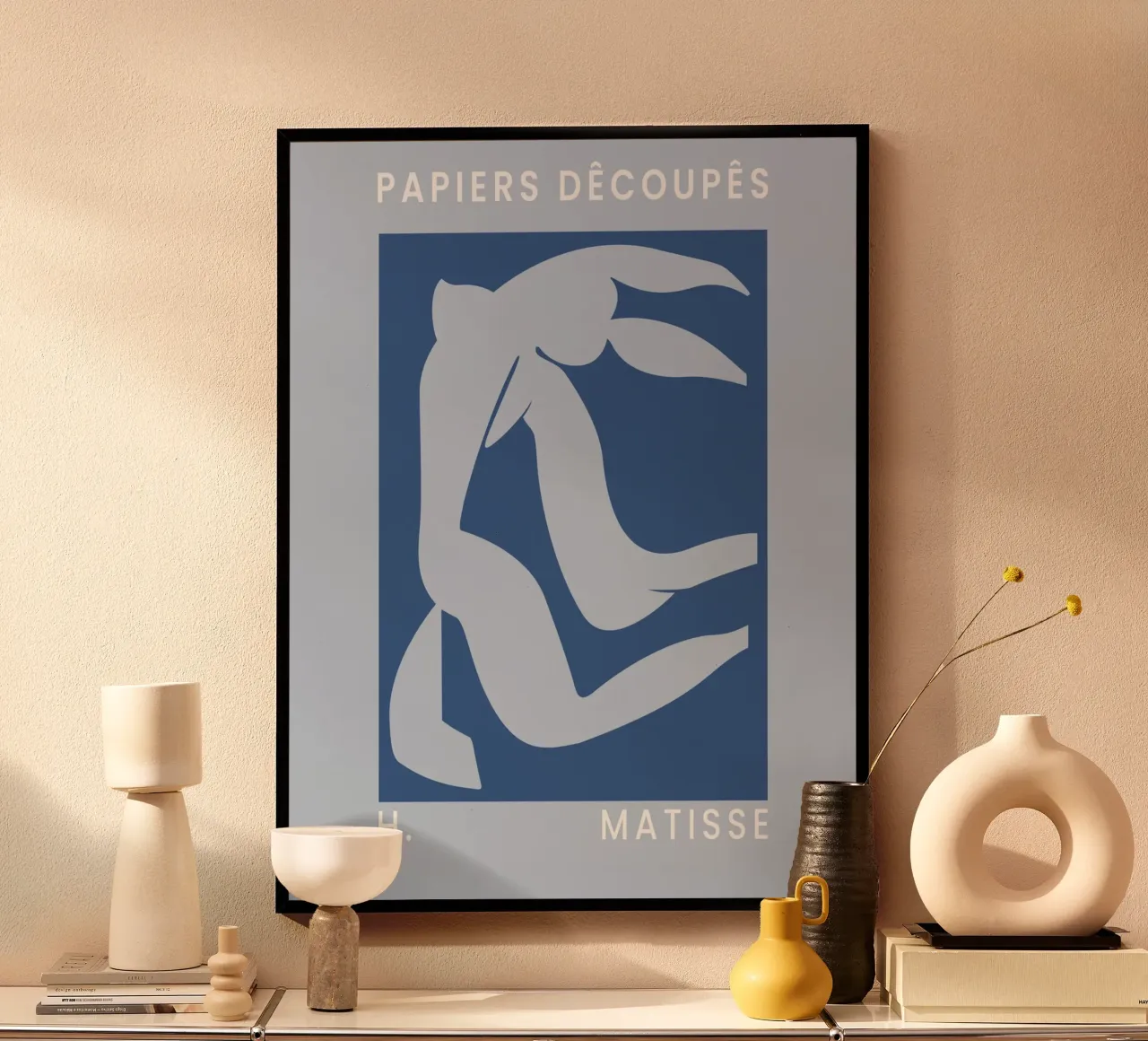 Abstracte kunst figuur - Matisse stijl ontwerp poster met kunststof frame van Whole©