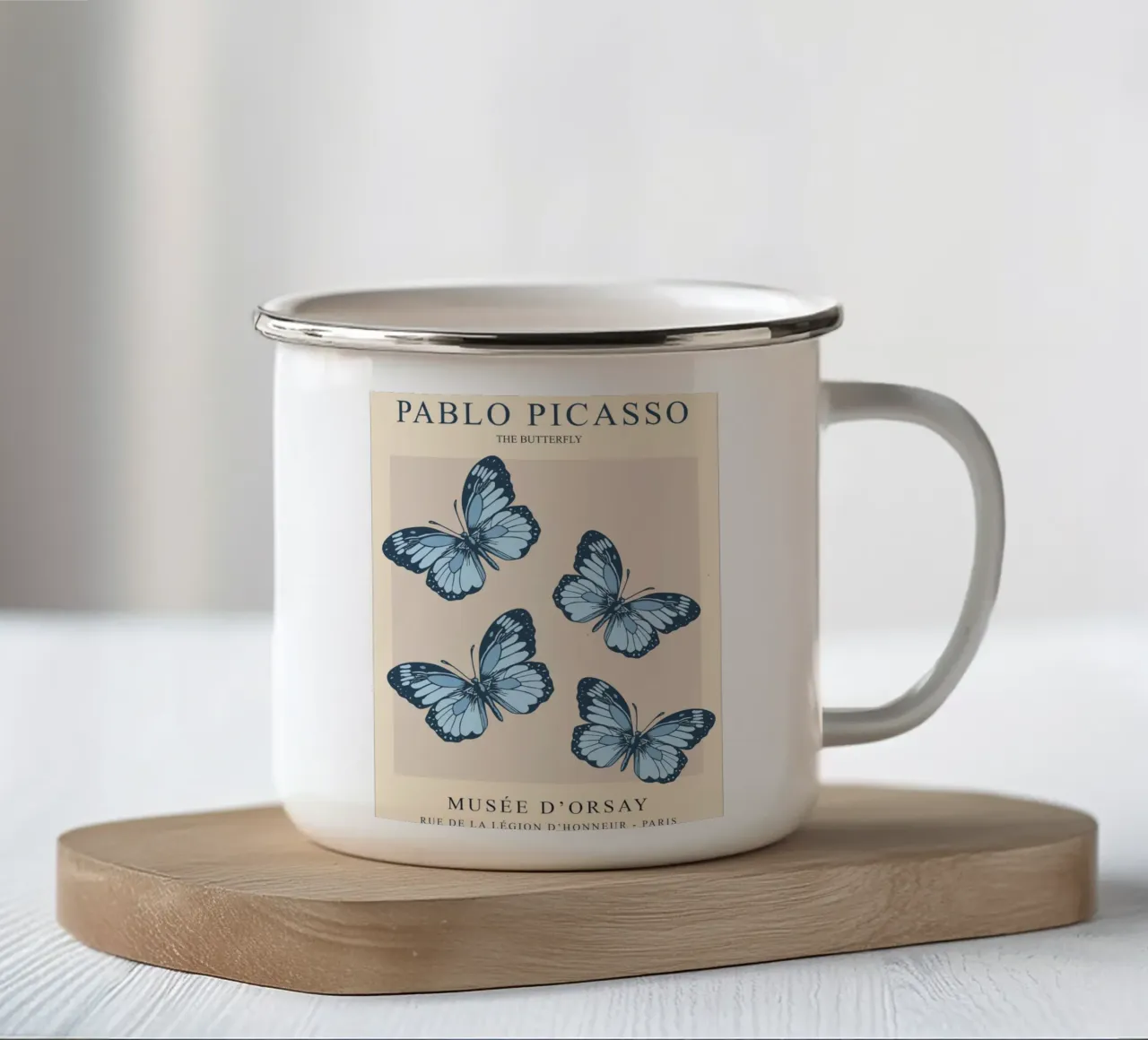 Arte della farfalla - Design ispirato a Picasso tazza in smalto da Whole©