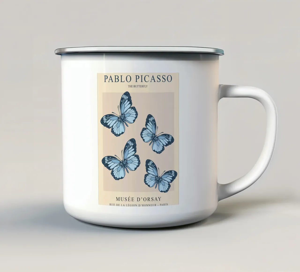 Arte della farfalla - Design ispirato a Picasso tazza in smalto da Whole©