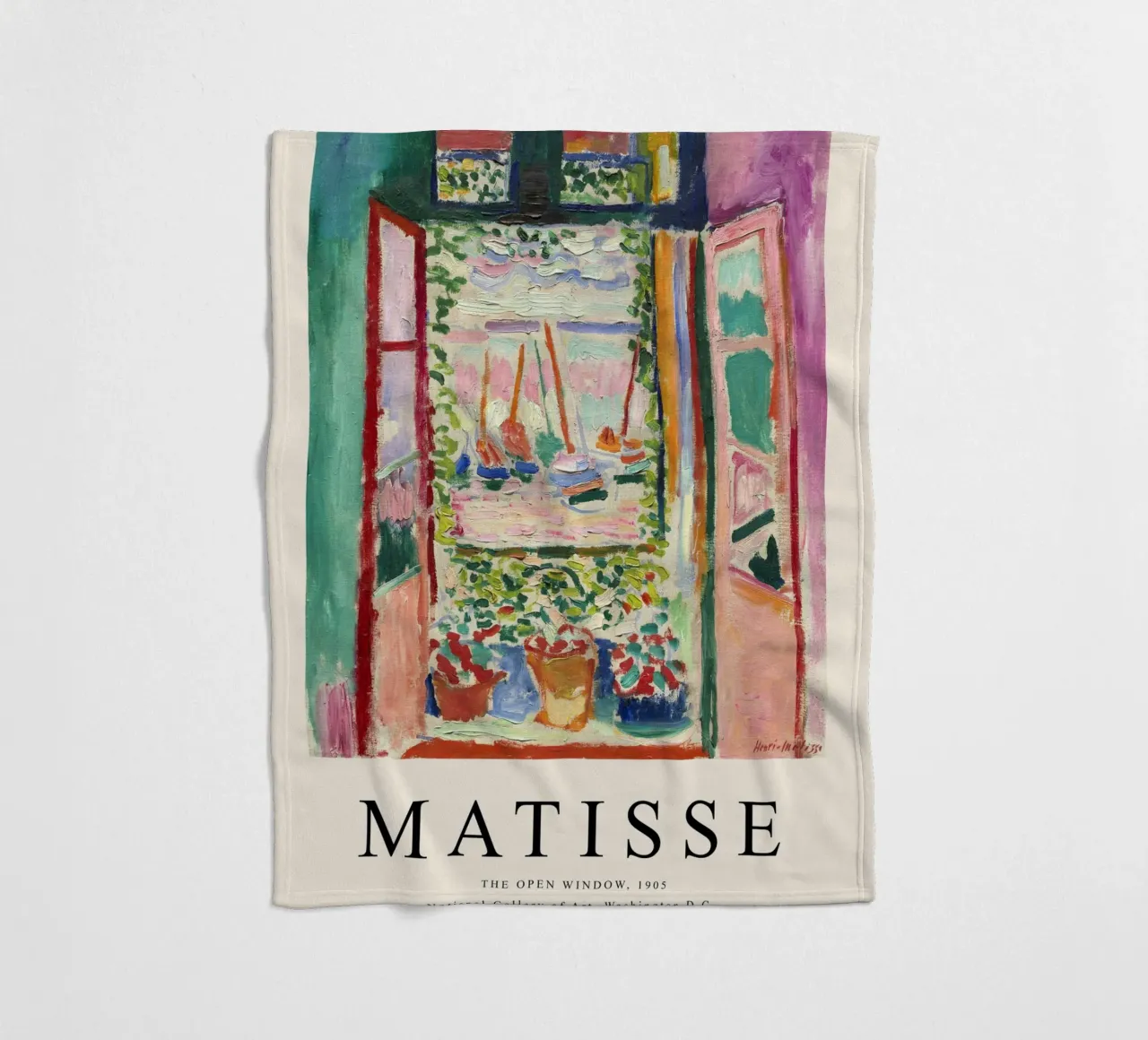 The Open Window - Matisse Landscape Art fleece blanket by Whole©