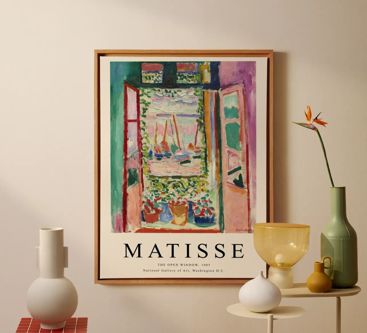 Het open raam - Matisse landschapskunst canvas met Baklijst van Whole©