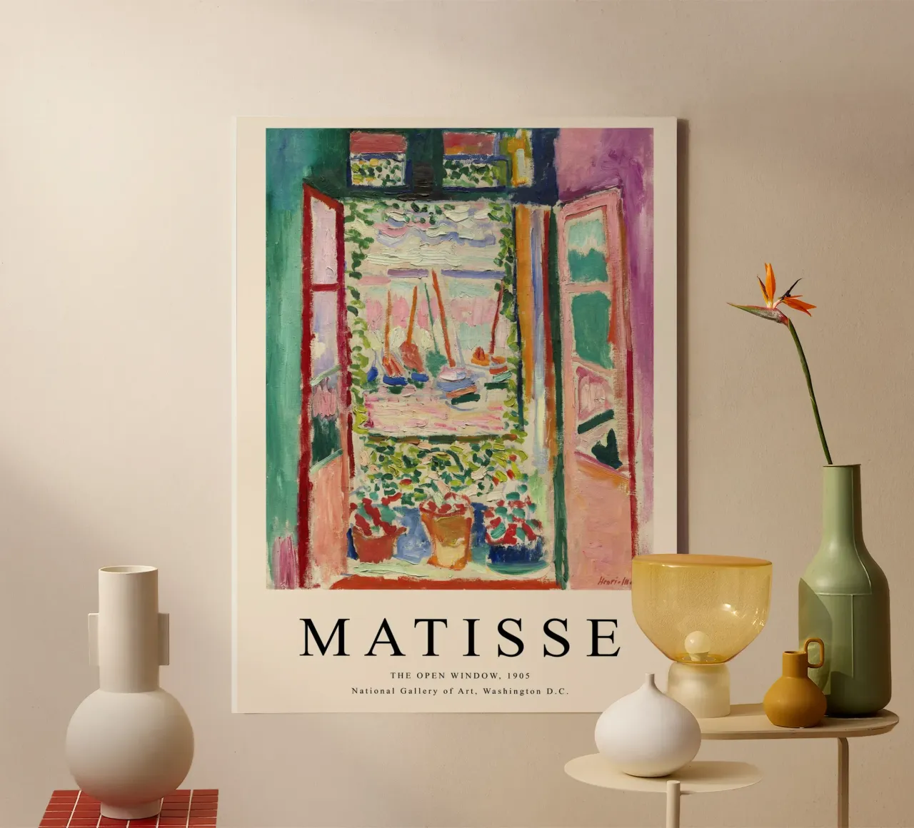 Het open raam - Matisse landschapskunst canvas met Baklijst van Whole©