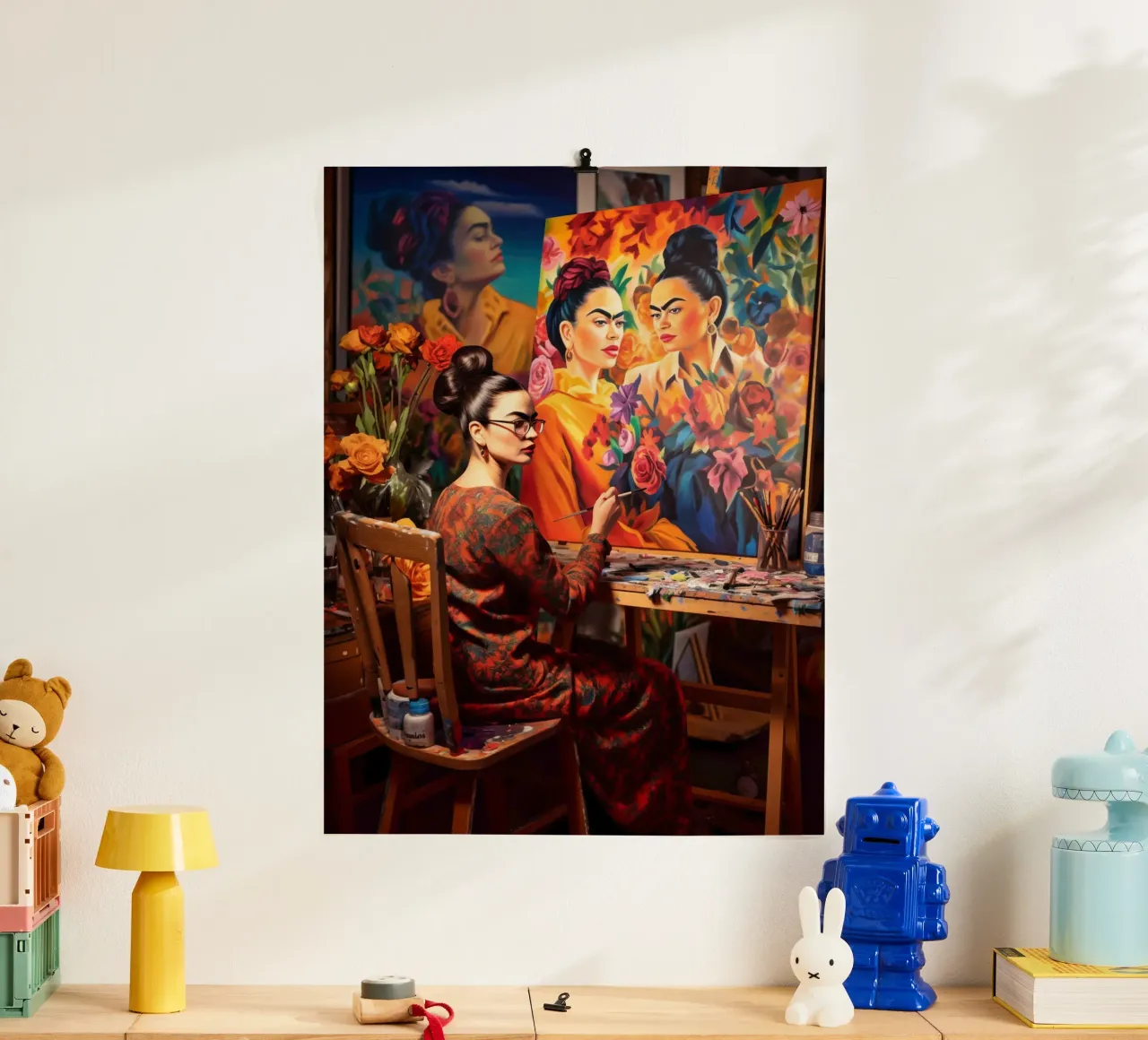 Frida Kahlo dipinge Frida Kahlo | Visita in studio poster da Autofocus