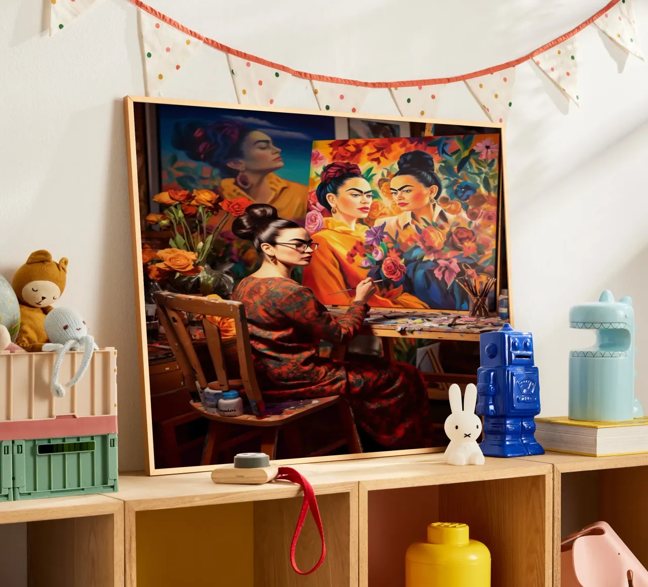 Frida Kahlo dipinge Frida Kahlo | Visita in studio poster da Autofocus