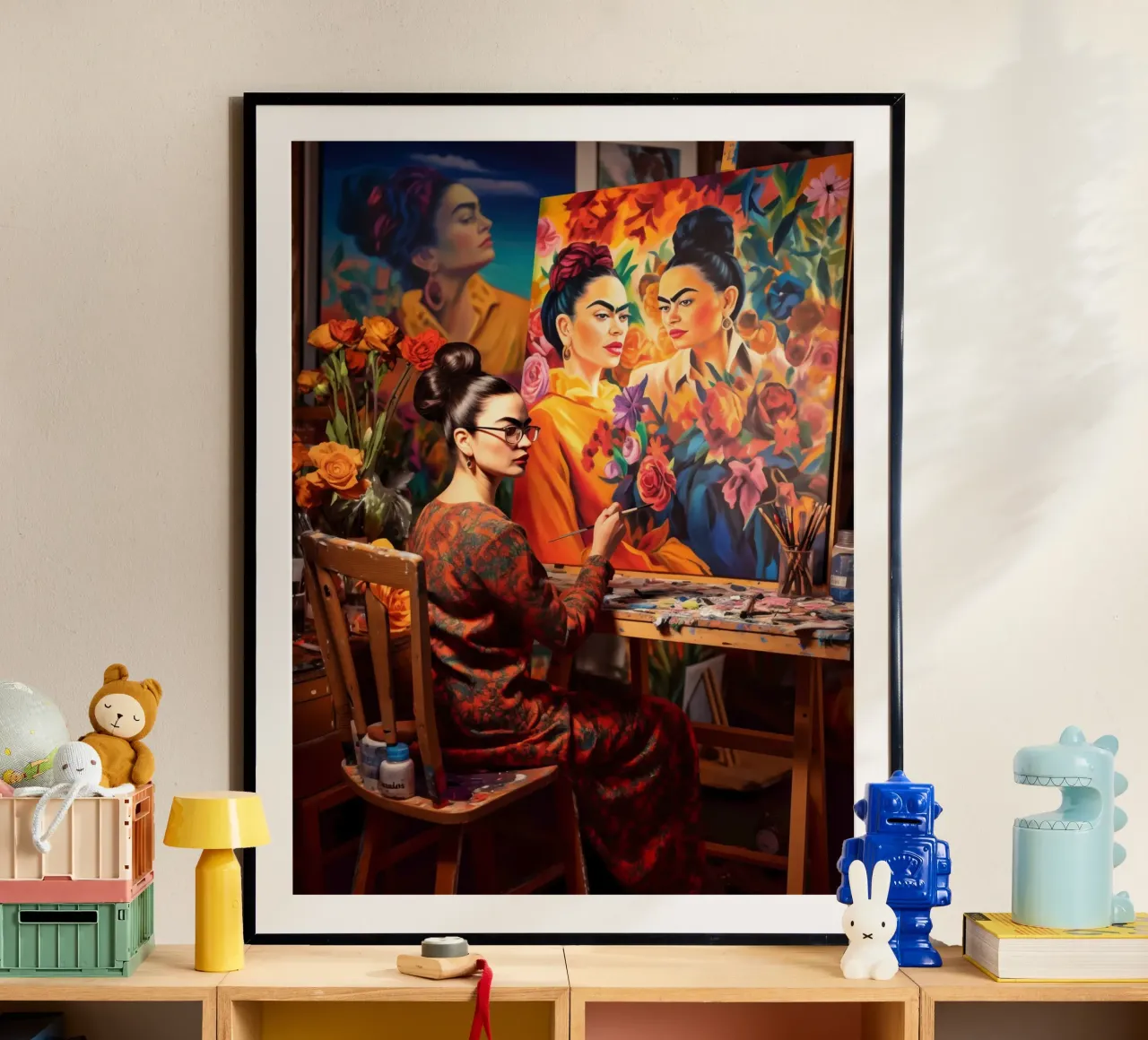 Frida Kahlo dipinge Frida Kahlo | Visita in studio poster da Autofocus