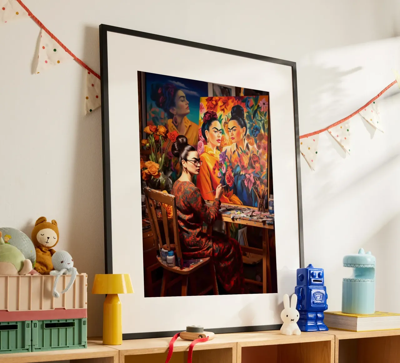 Frida Kahlo dipinge Frida Kahlo | Visita in studio poster da Autofocus
