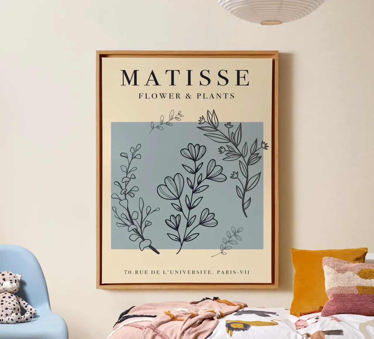 Botanisch kunstwerk - Op Matisse geïnspireerd ontwerp canvas met Baklijst van Whole©