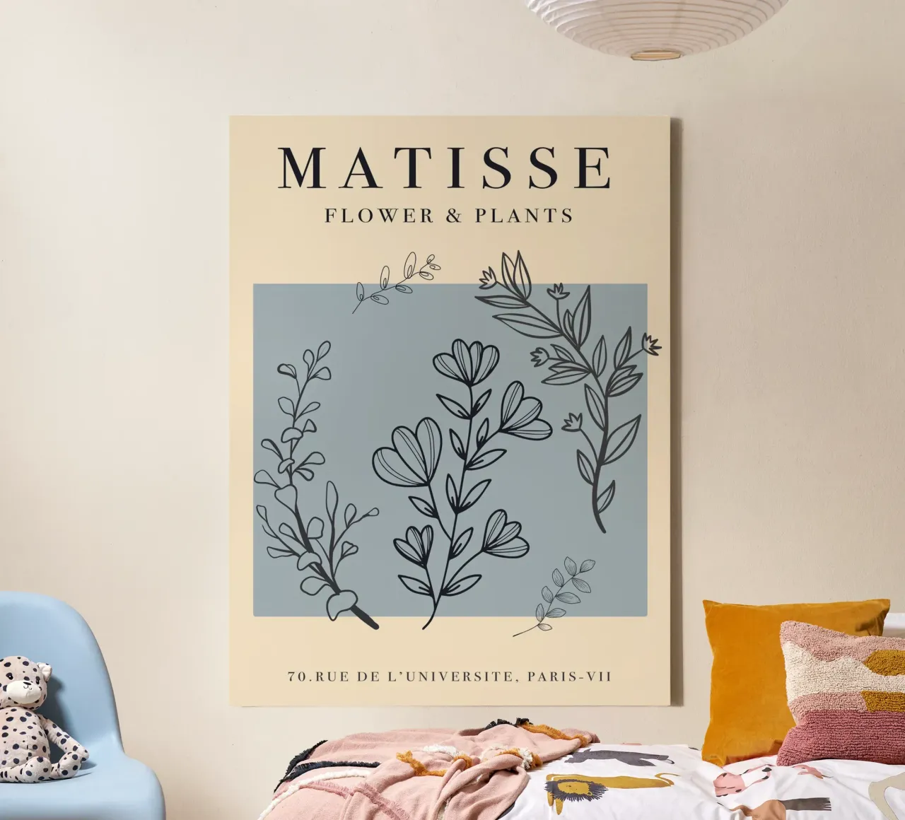 Botanisch kunstwerk - Op Matisse geïnspireerd ontwerp canvas met Baklijst van Whole©